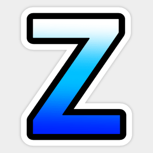 Blue Letter Z Sticker